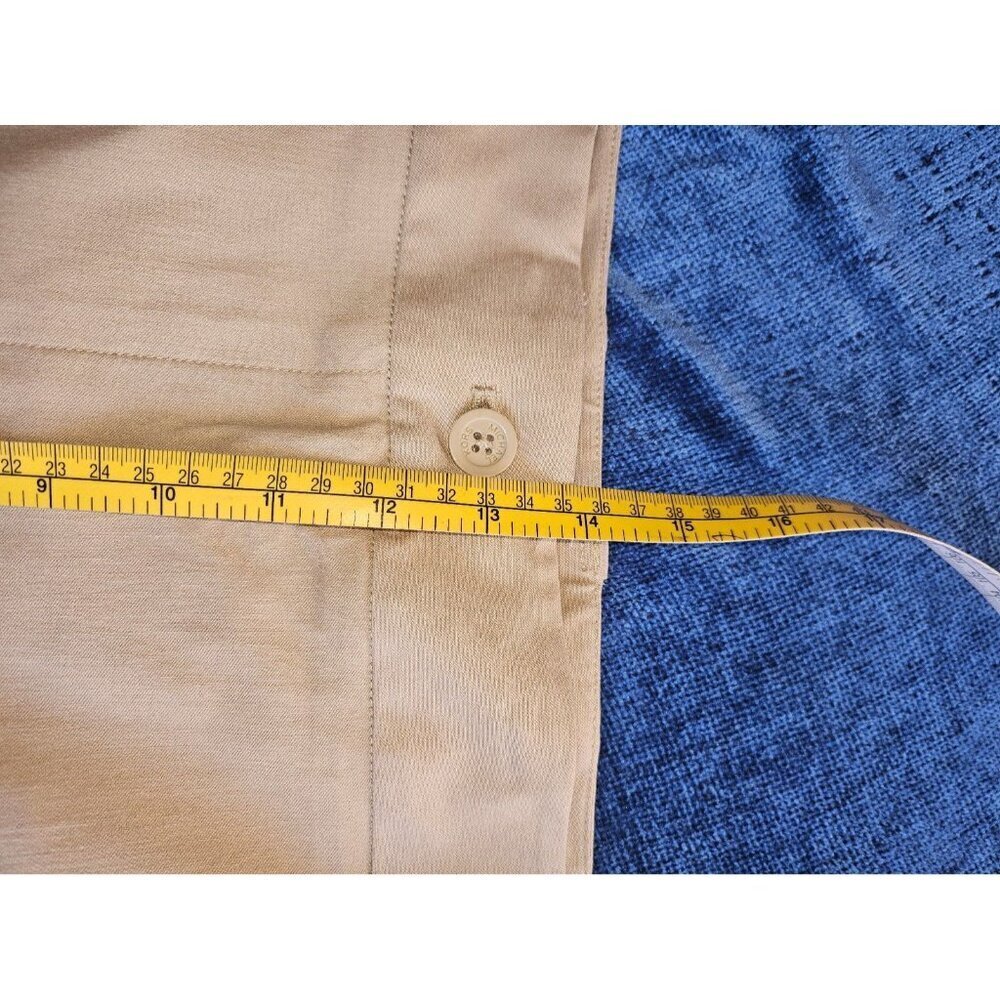 Michael Kors Miranda Khaki Pants Mid Rise Ankle Stretch Cotton Pants 24 Women 3X - Picture 4 of 5